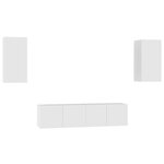 vidaXL Ensemble de meubles TV 4 Pièces Blanc Bois d'ingénierie