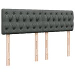 vidaXL Sommier à lattes de lit avec matelas Gris foncé 140x190cm Tissu