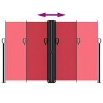 vidaXL Auvent latéral rétractable rouge 160x1000 cm