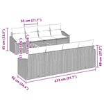 vidaXL Ensemble de Canapés de Jardin 9 Pièces avec Coussins Beiges en Rattan Synthétique