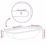 vidaXL Remplacement du plateau de brouette Argenté 80 x 60 x 25 cm