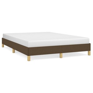 vidaXL Cadre de lit sans matelas marron foncé 140x200 cm tissu