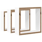 vidaXL Étagères murales sous forme de cube 3 Pièces Blanc MDF