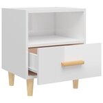 vidaXL Table de chevet Blanc brillant 40x35x47 cm