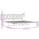 vidaXL Cadre de lit métal sans matelas et tête de lit blanc 183x213 cm