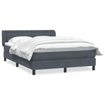 vidaXL Sommier à lattes de lit et matelas gris foncé 140x220cm velours