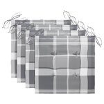 vidaXL Chaises à manger d'extérieur lot de 4 et coussins Acacia massif