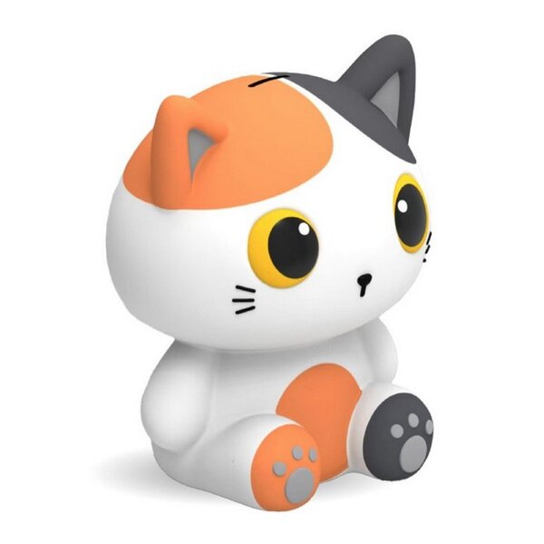 Grande tirelire chat roux et blanc