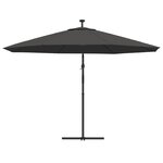 vidaXL Parasol en porte-à-feux et poteau métallique 350 cm Anthracite