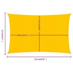 vidaXL Voile d'ombrage 160g/m² rectangulaire jaune 3 5x4 5 m PEHD