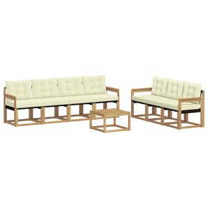 vidaXL Ensemble de canapés d'extérieur 8 Pièces Blanc et crème