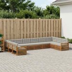 vidaXL Ensembles de canapés avec coussin 10 Pièces Bois d'Acacia Massif