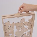Livre d'or bois av.des coeurs fsc mixcred  nature  35x26x4cm  à poser  boîte 1kit