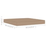 vidaXL Coussin de plancher de palette 60x61 5x6 cm Taupe Tissu