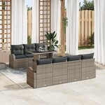 Ensemble de canapés de jardin de 8 pièces vidaXL avec coussins gris en poly rattan