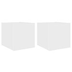 vidaXL Meubles TV muraux avec lumières LED 2 Pièces blanc 30 5x35x30 cm