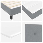 vidaXL Lit à ressorts avec matelas Gris clair 160 x 200 cm tissu
