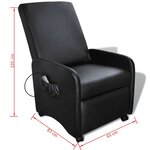 vidaXL Fauteuil de massage Noir Similicuir