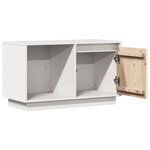 vidaXL Meuble TV Blanc 74x35x44 cm Bois de pin massif