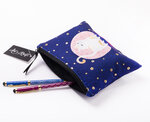 Pochette 20 x 15 cm bleue - Chat