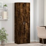 vidaXL Buffet haut chêne fumé 60x35x180 cm bois d'ingénierie