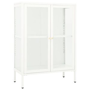 vidaXL Buffet Blanc 75x35x105 cm Acier et verre