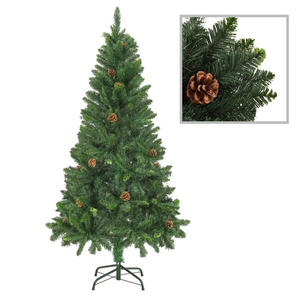 vidaXL Sapin de Noël artificiel avec pommes de pin Vert 150 cm