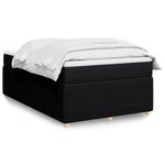 vidaXL Sommier à lattes de lit avec matelas noir 120x190 cm tissu
