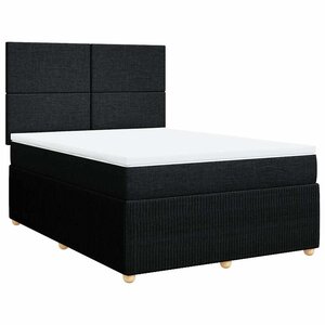 vidaXL Sommier à lattes de lit avec matelas Noir 160x200 cm Tissu