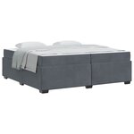 vidaXL Cadre de lit avec matelas Gris foncé 200 x 200 cm tissu