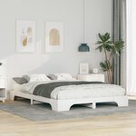 vidaXL Cadre de lit surélevé avec stockage Blanc Bois massif en pin