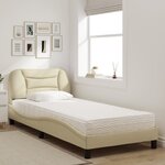 vidaXL Lit avec matelas Hvar crème 80x200 cm tissu