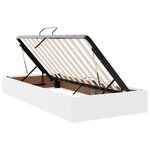 vidaXL Lit avec rangement et matelas avec matelas 2 Pièces Blanc Cuir