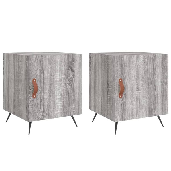 vidaXL Tables de chevet 2 Pièces sonoma gris 40x40x50cm bois d'ingénierie