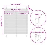 vidaXL Store plissé noir 115x100 cm largeur du tissu 114 4cm polyester
