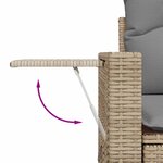 vidaXL Salon de jardin avec coussins 6 Pièces beige résine tressée