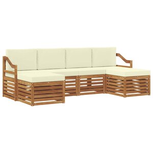 vidaXL Ensembles de canapés avec coussin 6 Pièces Naturel et Crème