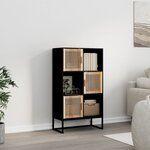 vidaXL Buffet haut noir 70x35x125 cm bois d'ingénierie
