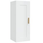 vidaXL Armoire murale Blanc brillant 35x34x90 cm Bois d'ingénierie