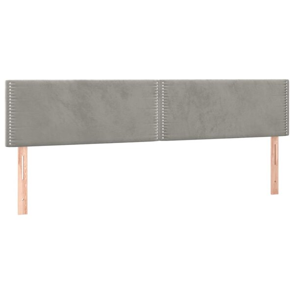 vidaXL Têtes de lit 2 Pièces Gris clair 80x5x78/88 cm Velours