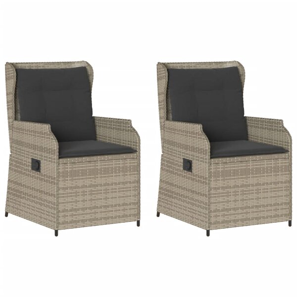 vidaXL Chaises inclinables jardin lot de 2 et coussins résine tressée