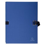 Chemise Dos Extensible Avec Rabat Papier - 24x32cm - Bleu Foncé - X 10 - Exacompta