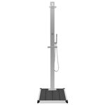 vidaXL Douche d'extérieur avec receveur de douche WPC Acier inoxydable