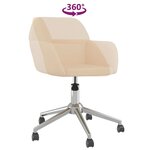 vidaXL Chaises pivotantes à manger lot de 2 Crème Tissu