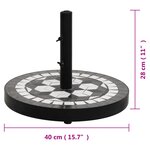 vidaXL Base de parasol noir et blanc rond 12 kg