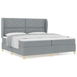 Lit à ressort vidaXL avec matelas gris clair 200x200 cm tissu