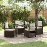 vidaXL Ensemble de Salle à Manger de Jardin 5 pièces Brun Rattan Poly