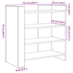 vidaXL Buffet gris béton 73 5x35x75 cm bois d'ingénierie