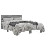 vidaXL Cadre de lit sonoma gris 140x200 cm bois d'ingénierie et métal
