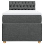 vidaXL Sommier à lattes de lit avec matelas Gris foncé 90x200 cm Tissu